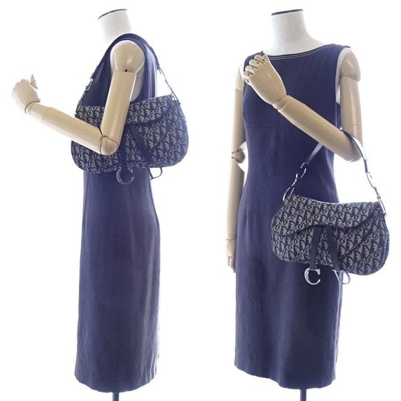 Christian Dior Double Saddle Bag Trotter Black Gray - Picture 9 of 9